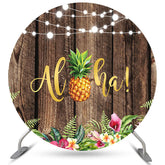 Rosa Blumen Braun Holz Alha Runden Geburtstag Party Hintergrund